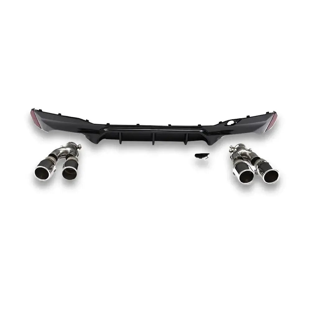 Black rear diffuser with two chrome dual exhaust tip sets, for B58 M Sport – BMW G30 5 Series