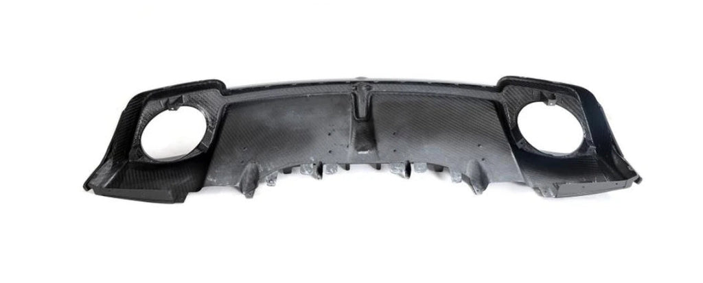 Back side of the carbon rear diffuser on a white background (Capristo Style) – Audi R8 4S Facelift