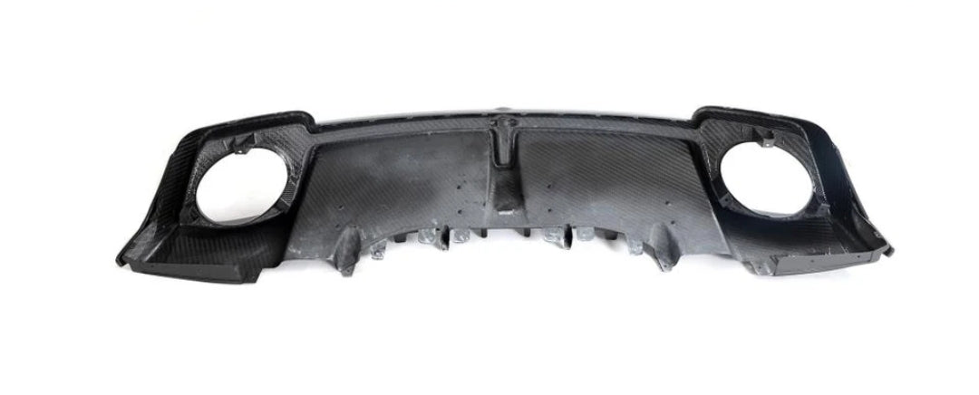 Back side of the carbon rear diffuser on a white background (Capristo Style) – Audi R8 4S Facelift