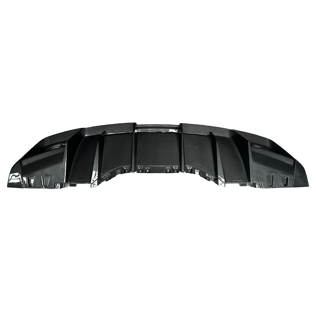Carbon rear diffuser photographed from above and behind (Performance Style) – Audi R8 4S Facelift