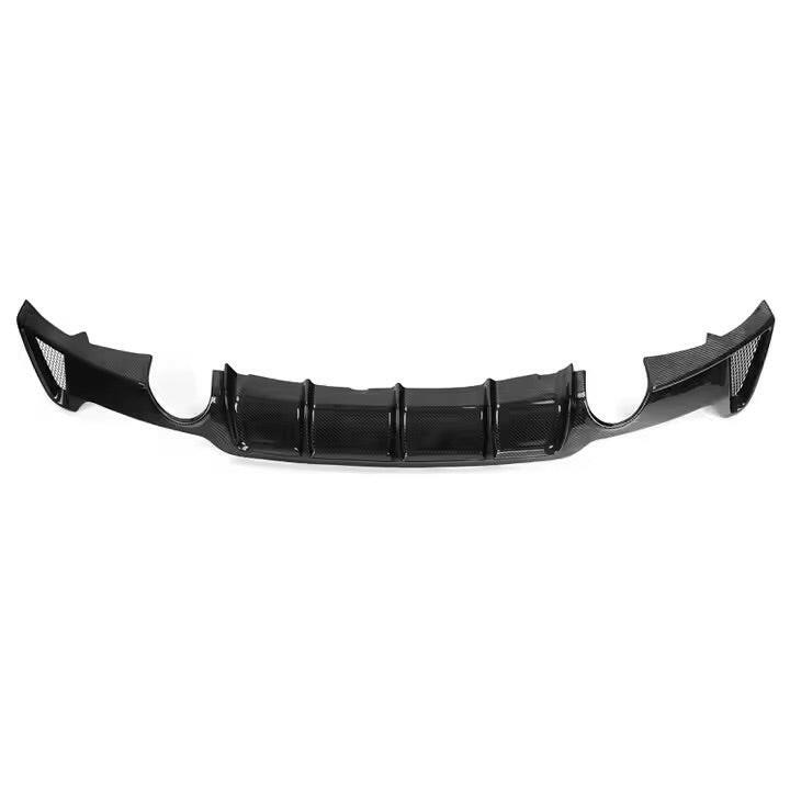 Carbon rear diffuser, rear view, with exhaust cut-outs on both sides (MP Style) – BMW F32 4 Series