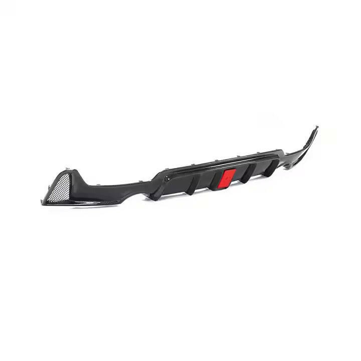 Carbon rear diffuser with LED brake light, rear three-quarter view (MP Style) – BMW F32 4 Series