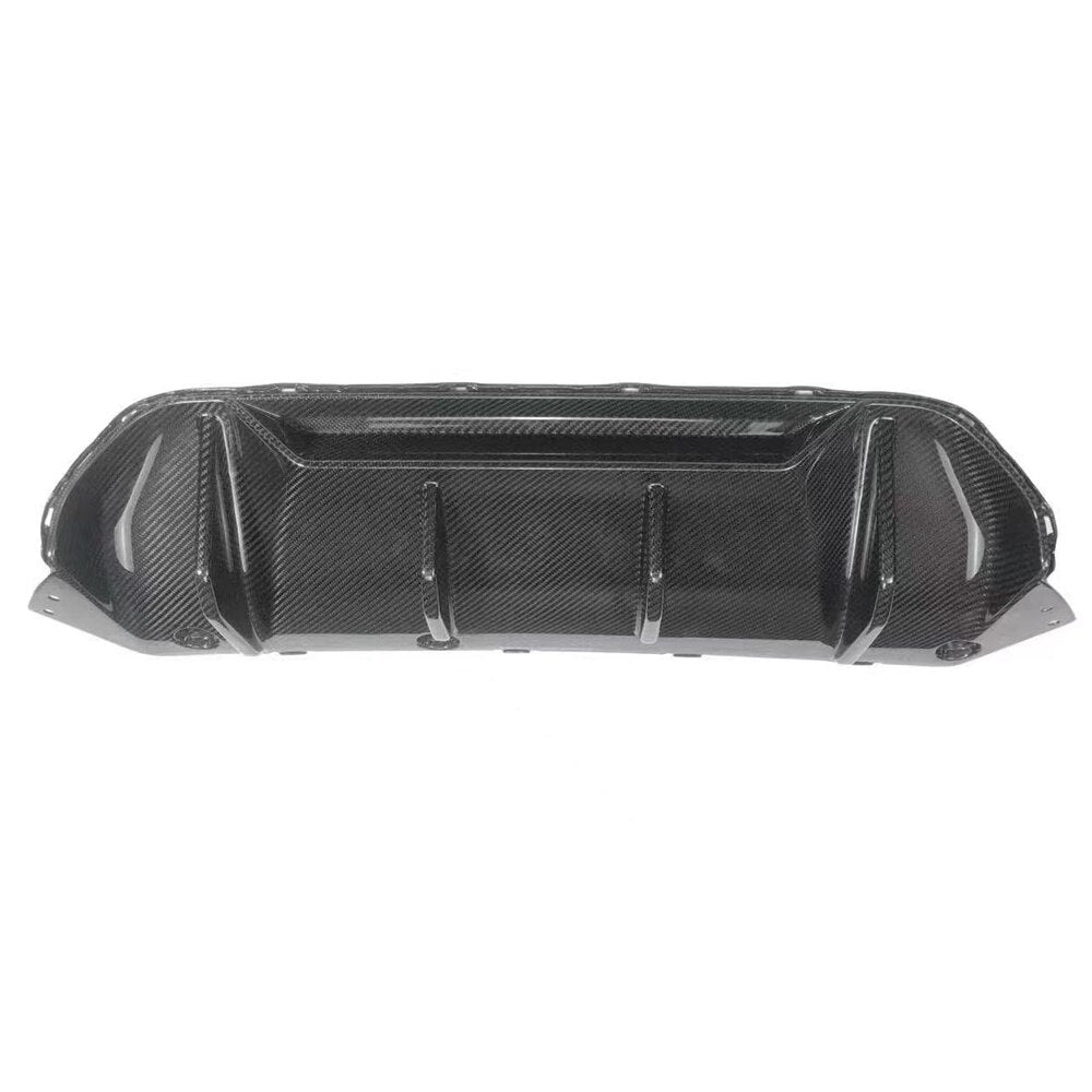 Four-fin carbon rear diffuser, rear view, on a white background (Fin Style) – BMW F90 M5