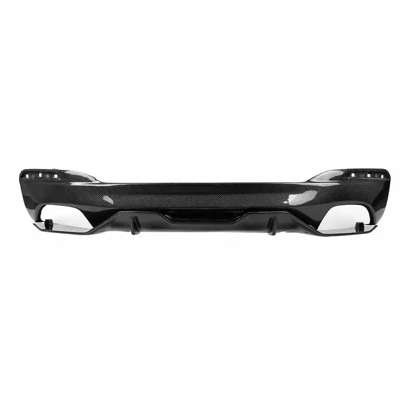 Carbon rear diffuser with two exhaust cutouts, rear view (MP Style) – BMW G30 5 Series