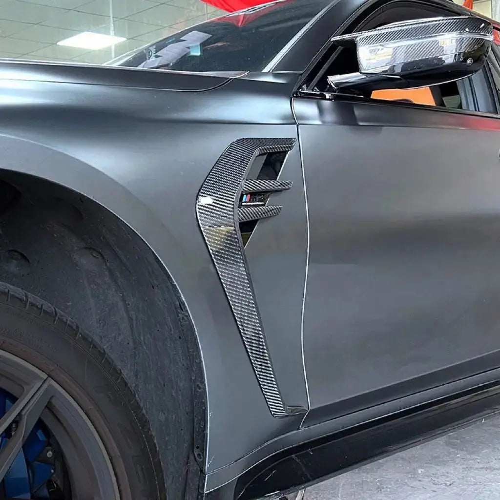 Hátsó diffúzor carbon fiber oldal szellőző dísz matt fekete bmw m3 kipufogó rendszerhez g80 g81 m4 g82 g83 modellen