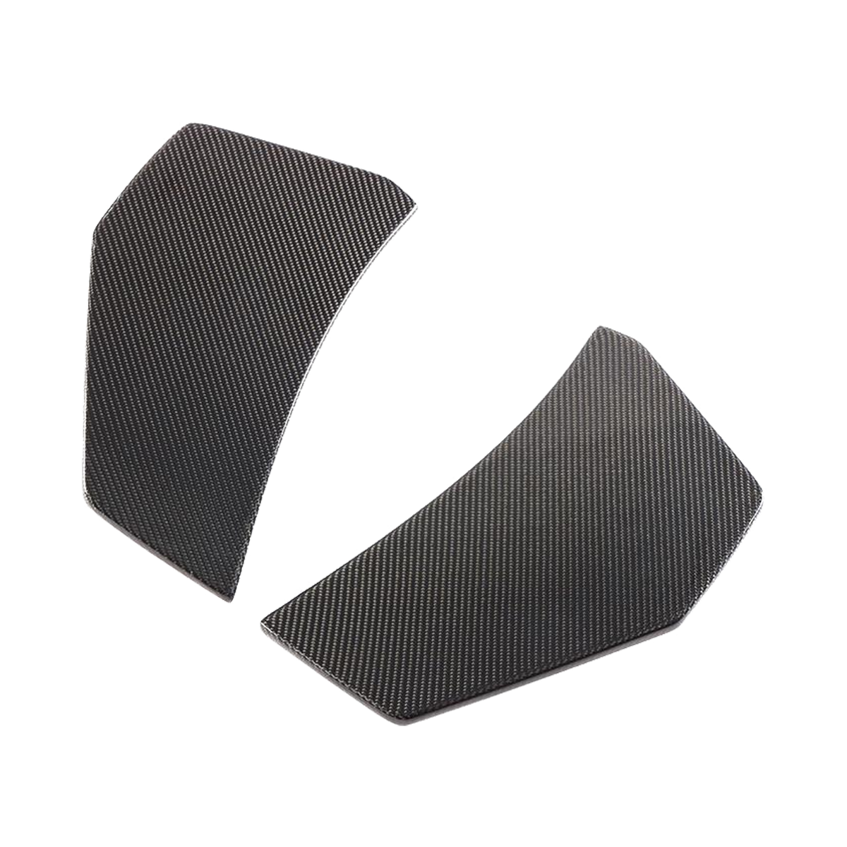 Két lapos carbon hátsó canard, bal és jobb oldali elem szürke háttér előtt (Performance Style) – Audi R8 4S (2015–2018)