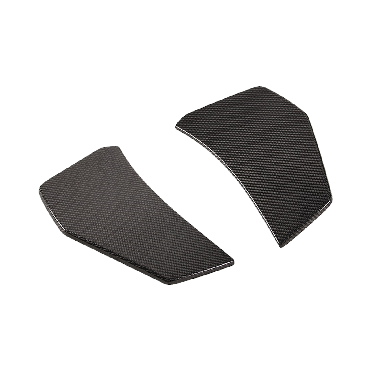Fényes carbon hátsó canard pár, bal és jobb elem szürke háttéren (Sport Style) – Audi R8 4S (2015–2018)
