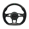 Carbon és Alcantara kormány R8 emblémával szemből, 1. konfiguráció – Audi R8 4S