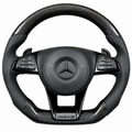 2017 AMG Style carbon steering wheel with black perforated leather grips and flat bottom – Mercedes-AMG C63 W205 / C205