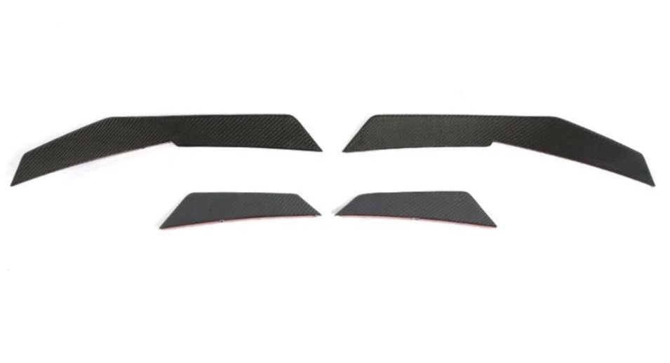 4 darabos carbon fiber első canard szett lapos felülnézetben (Performance Style) – Audi R8 4S (2015–2018)
