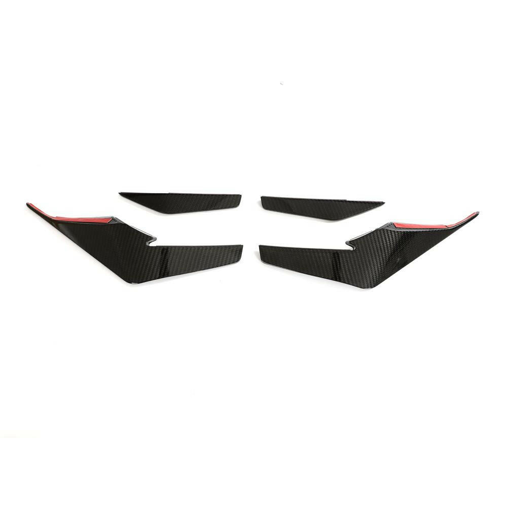 Piros ragasztószalagos, 4 db-os carbon canard szett felülről (GT Style) – Audi R8 4S Facelift