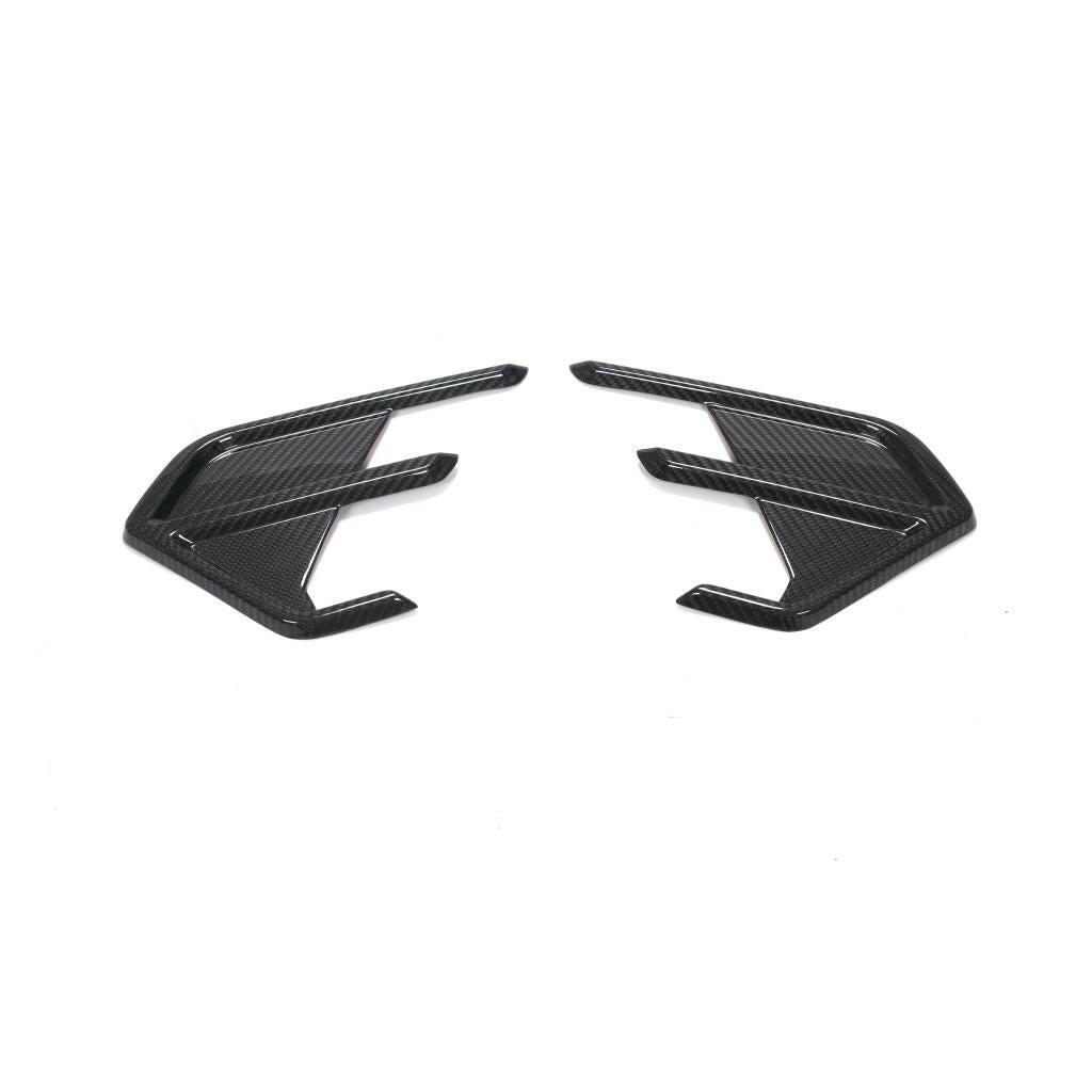 Two carbon rear canards, angled view, on a white background (Euro V1 Style) – Audi RS6 C8 / RS7 C8