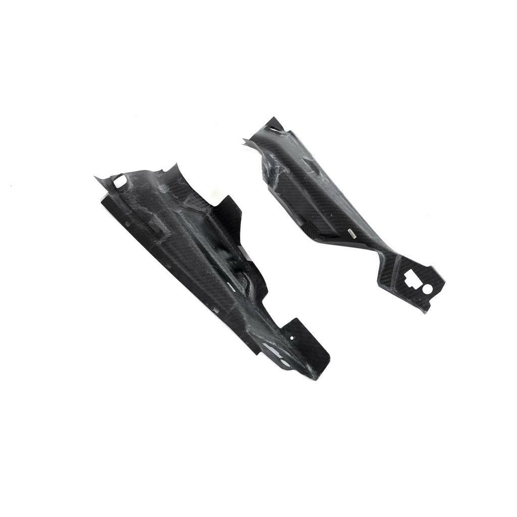Two carbon engine bay side panels, angled view, engine bay panel set – Audi R8 4S Facelift