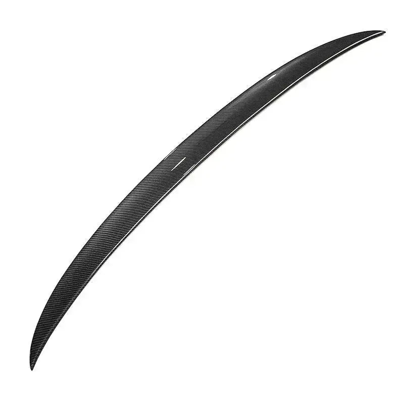 Slim carbon trunk spoiler, top view, on a white background (MP Style) – BMW F90 M5 and G30 5 Series