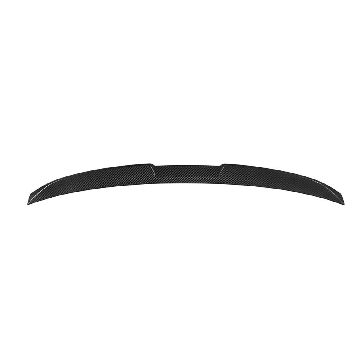 Carbon fiber trunk spoiler, top view, with raised center section (PM V1 Style) – BMW G90 M5
