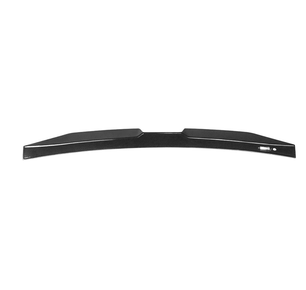 Carbon roof spoiler on its own, viewed from the leading edge (SQ Style) – BMW G90 M5